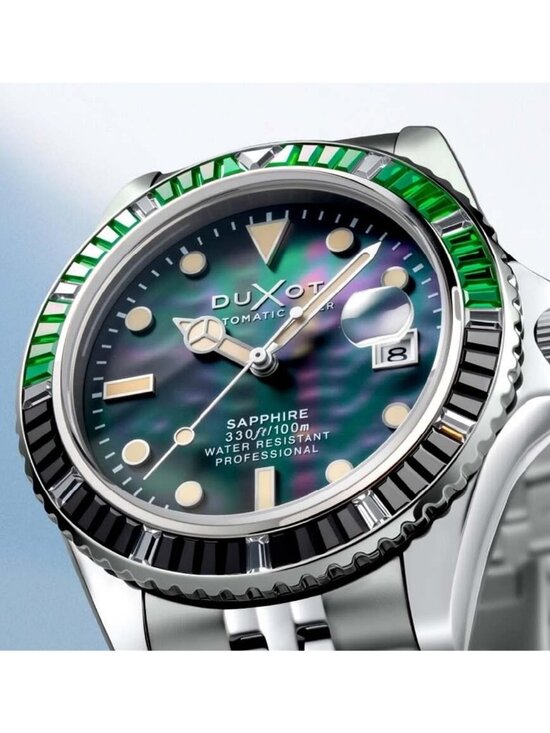NWT Duxot Atlantica 40 Rainbow Automatic Black Dial Men\'s Watch